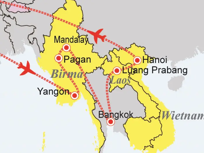 Birma, Laos, Wietnam - Trjkt buddyjski